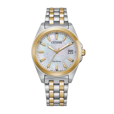 Citizen Ladies' Corso Two-Tone Stainless Steel Watch with Mother of Pearl Dial