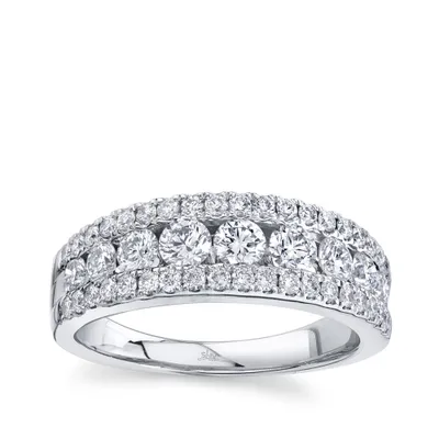 Shy Creation 1-1/3 ct. tw. Diamond Triple Row Ring 14K White Gold