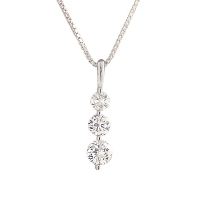 2 ct. tw. 3-Stone Diamond Graduated Pendant in 14K White Gold