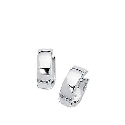 Huggie Hoop Earrings in 10K White Gold