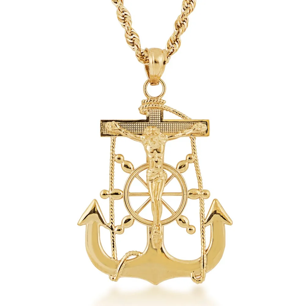 Diamond Anchor Necklace Lab-Created Sapphires Sterling Silver | Kay Outlet