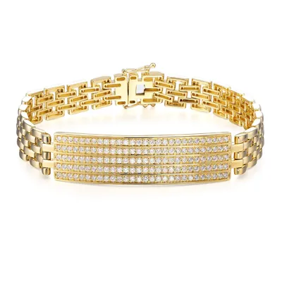 2 ct. tw. Diamond ID Bracelet in 10K Yellow Gold