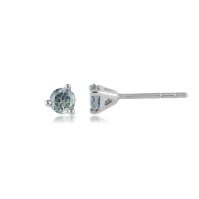 American Colors 4.5mm Round Montana Sapphire Earrings in 10K White Gold