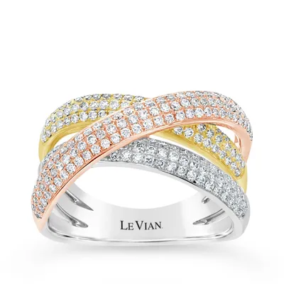 Le Vian -3/ ct. tw. Nude Diamond Crossover Ring 14K Tri-Tone Gold