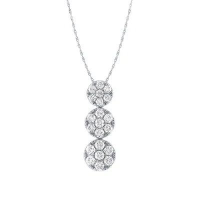 1/2 ct. tw. Diamond Triple Cluster Pendant in 10K White Gold