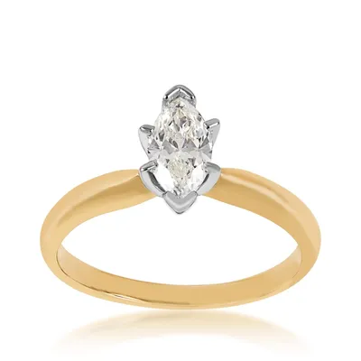 ct. tw. Marquise Diamond Solitaire Engagement Ring 14K Yellow Gold