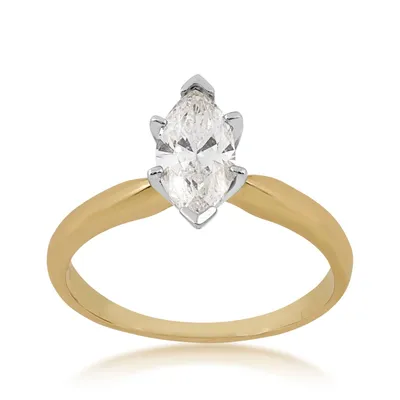 Natural 1 ct. tw. Marquise Diamond Solitaire Engagement Ring 14K Gold