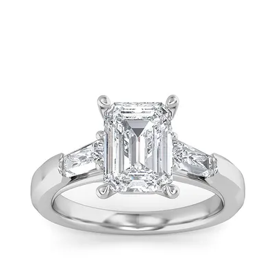 Adamante 3 ct. tw. Lab-Grown Emerald Cut Diamond Engagement Ring 14K White Gold