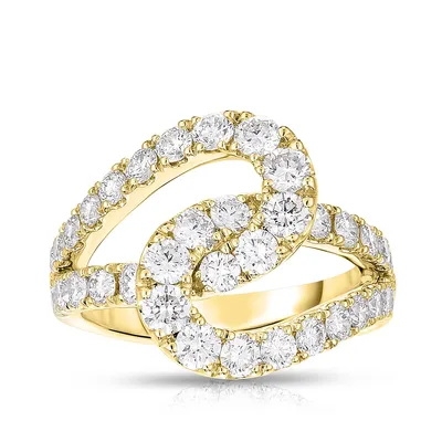 ct. tw. Diamond Interlocking Loop Ring 14K Gold