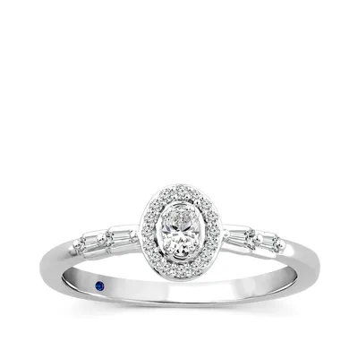 Amaura 1/5 ct. tw. Oval Diamond Halo Promise Ring 10K White Gold