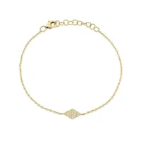 Shy Creation 1/20 ct. tw. Diamond Pave Diamond-Shaped Bracelet in 14K Yellow Gold