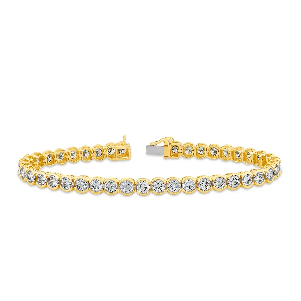 8 ct. tw. Diamond Bezel Set Tennis Bracelet in 14K Yellow Gold