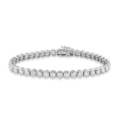 8 ct. tw. Diamond Bezel Tennis Bracelet in 14K White Gold