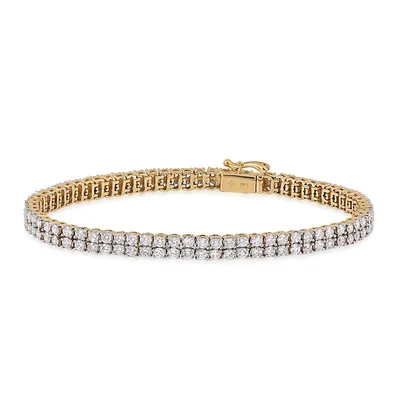 5 ct. tw. Diamond Double Row Tennis Bracelet in 14K Yellow Gold