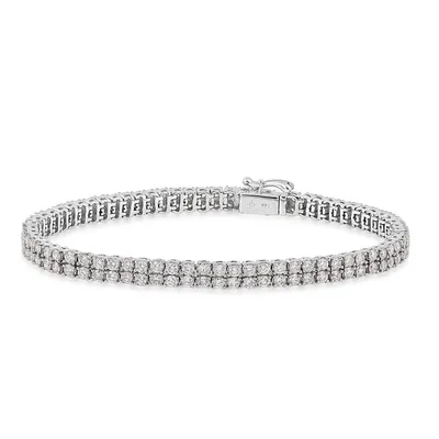 5 ct. tw. Diamond Double Row Tennis Bracelet in 14K White Gold