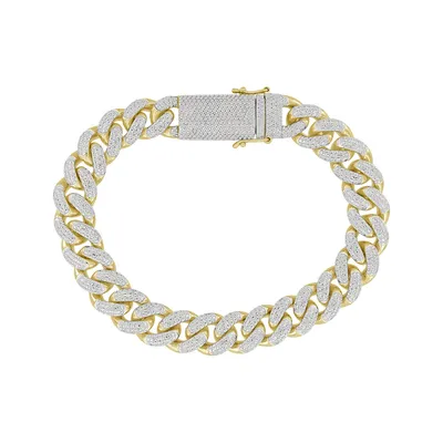 3 ct. tw. Diamond 11.5mm 8.5" Miami Cuban Link Bracelet in 10K Yellow Gold
