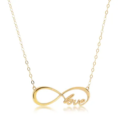 Love Infinity Necklace in 10K Yellow Gold