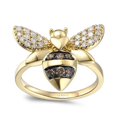 Le Vian 1/2 ct. tw. Nude & Chocolate Diamond Bee Ring 14K Honey Gold