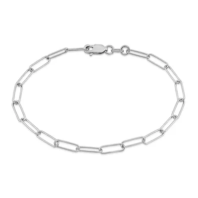 3.5mm 7.5" Paperclip Chain Bracelet in Sterling Silver