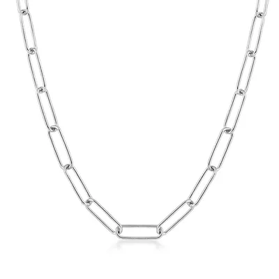 3.5mm 18" Paperclip Chain Necklace in Sterling Silver