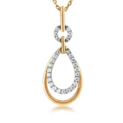 1/5 ct. tw. Diamond Double Pear-Shaped Pendant in 10K Yellow Gold