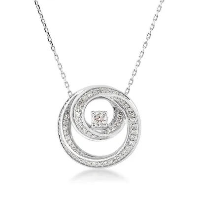 Infinite Love 1/3 ct. tw. Diamond Infinite Circle Pendant in 10K White Gold