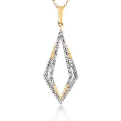 1/4 ct. tw. Diamond Kite-Shaped Pendant in 10K Yellow Gold