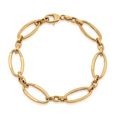 Oval Link Bracelet in 10K Yellow Gold