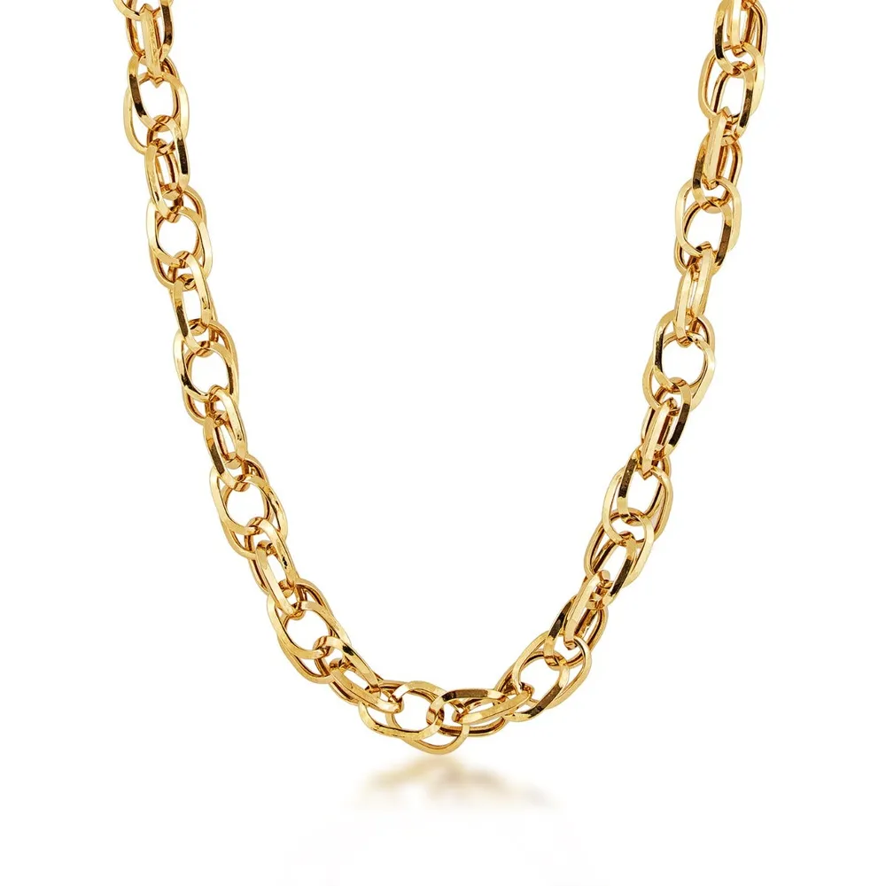 5mm Double Oval Link Necklace in 10K Yellow Gold