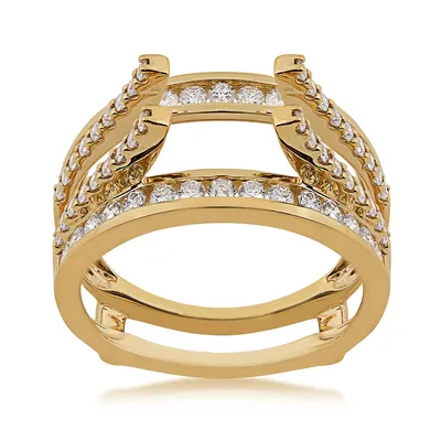 1 ct. tw. Diamond Open Channel Set & Prong Wedding Ring Enhancer 14K Yellow Gold