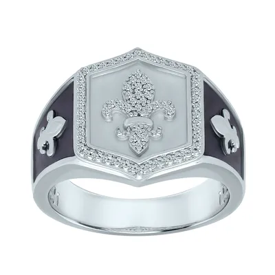 1/5 ct. tw. Diamond Fleur-De-Lis Ring Sterling Silver