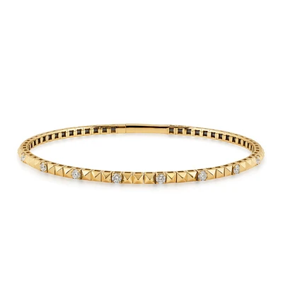 1/ ct. tw. Diamond Flexible Bangle Bracelet in 14K Gold