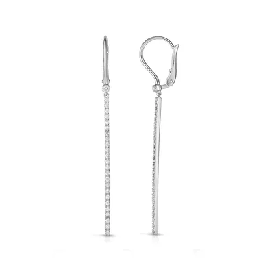 1/3 ct. tw. Diamond Line Drop Earrings in 14K White Gold