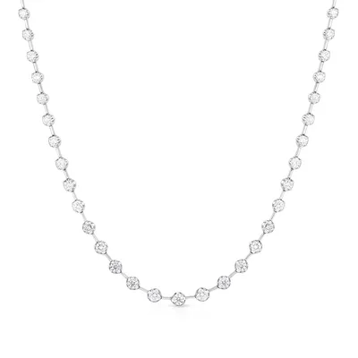 ct. tw. Diamond Station Necklace in 14K White Gold