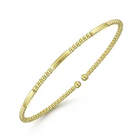 Gabriel & Co. Beaded Bujukan Open Cuff Bracelet in 14K Yellow Gold