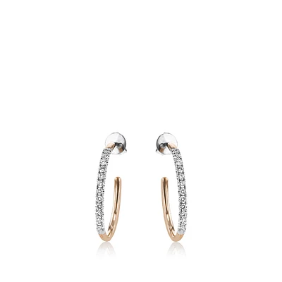 Simon G. 1/2 ct. tw. Diamond Open Hoop Earrings in 18K White & Pink Gold