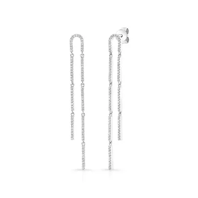 JustDesi 1/2 ct. tw. Diamond U-Shaped Drop Earrings in 14K White Gold