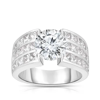 Brilliantly Yours 2-1/2 ct. tw. Princess Cut Diamond Multirow Semi-Mount Engagement Ring 14K White Gold