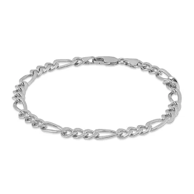 4.5mm 8.5" Figaro Chain Bracelet in Sterling Silver