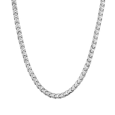 Bulova Men's 6mm 22" Link Necklace in Stainless Steel