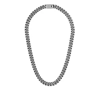 Bulova Men's 10mm Curb Chain Necklace in Blue Ion Plated Stainless Steel