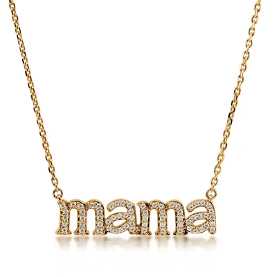 1/8 ct. tw. Diamond Mama Necklace in 10K Yellow Gold