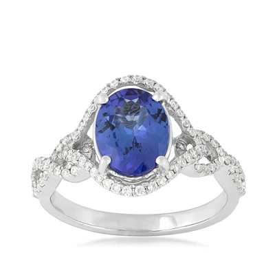 Kallati Oval Tanzanite & 1/3 ct. tw. Diamond Twist Ring 14K White Gold