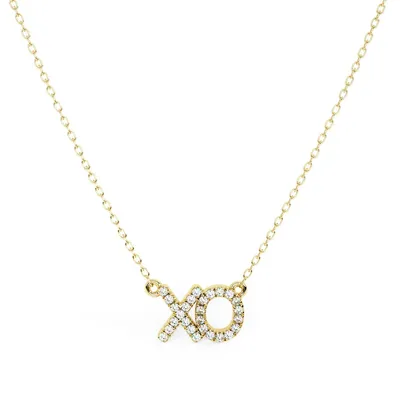 JustDesi 1/12 ct. tw. Diamond XO Necklace in 14K Yellow Gold