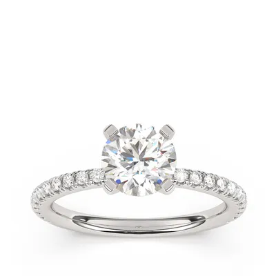 Goldman 1/ ct. tw. Diamond Round Semi-Mount Engagement Ring 14K Gold