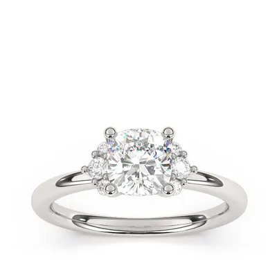 Goldman 1/7 ct. tw. Diamond Cushion Semi-Mount Engagement Ring 14K White Gold