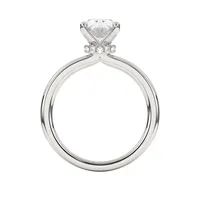 Goldman Diamond Accent Hidden Halo Oval Semi-Mount Engagement Ring 14K White Gold