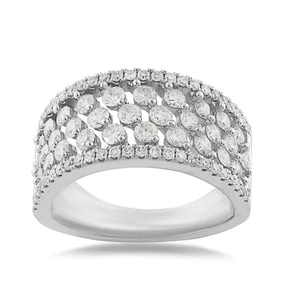 1-1/2 ct. tw. Diamond Multi-Row Anniversary Ring 14K White Gold