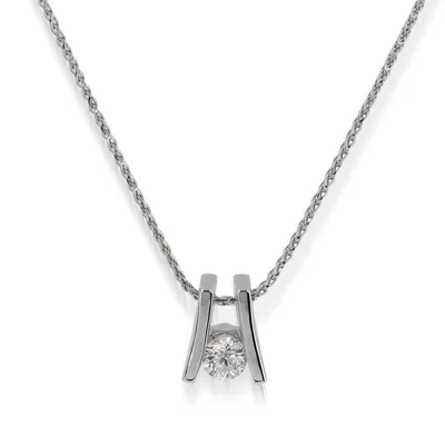 John Atencio Venture 1/3 ct. tw. Round Diamond Solitaire Pendant in 14K White Gold