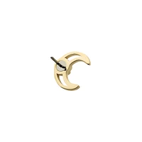 Revelry Lab-Grown Round Diamond Accent Open Crescent Moon Topper in 14K Yellow Gold